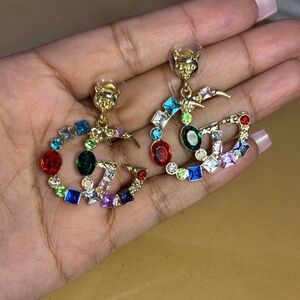 Colorful Dangle Gemstone Earrings